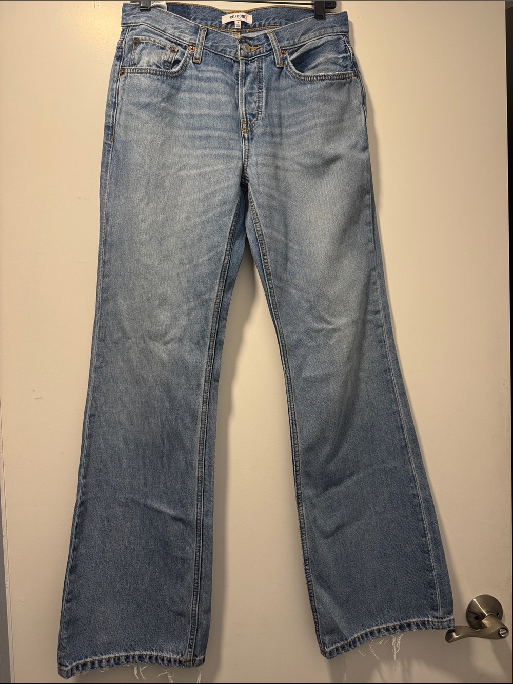 Re/Done Light Blue Wide Leg Jeans
